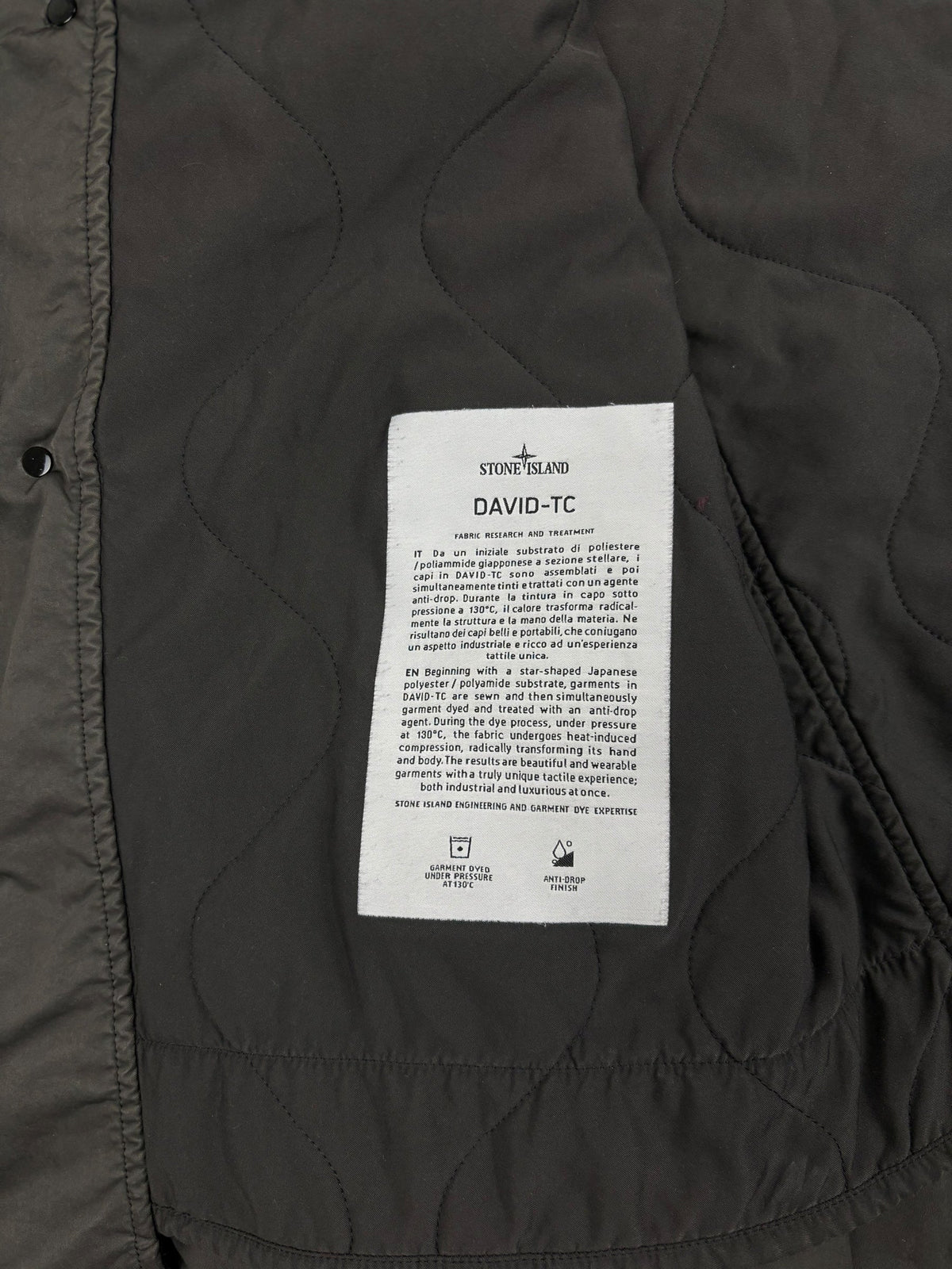 Trench Coat Stone Island gris taille M - Détail
