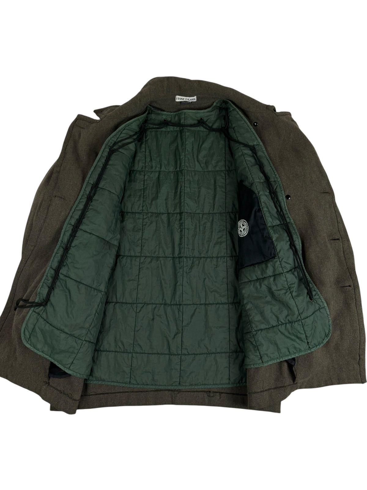 Trench Coat Stone Island kaki taille L - Logo et étiquette