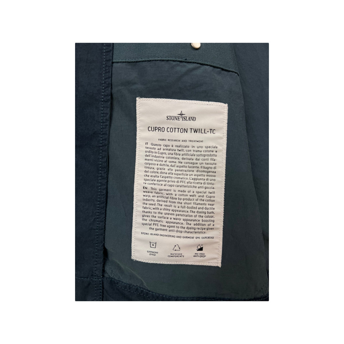 VESTE STONE ISLAND CUPPRO COTTON TWILL-TC - NB08