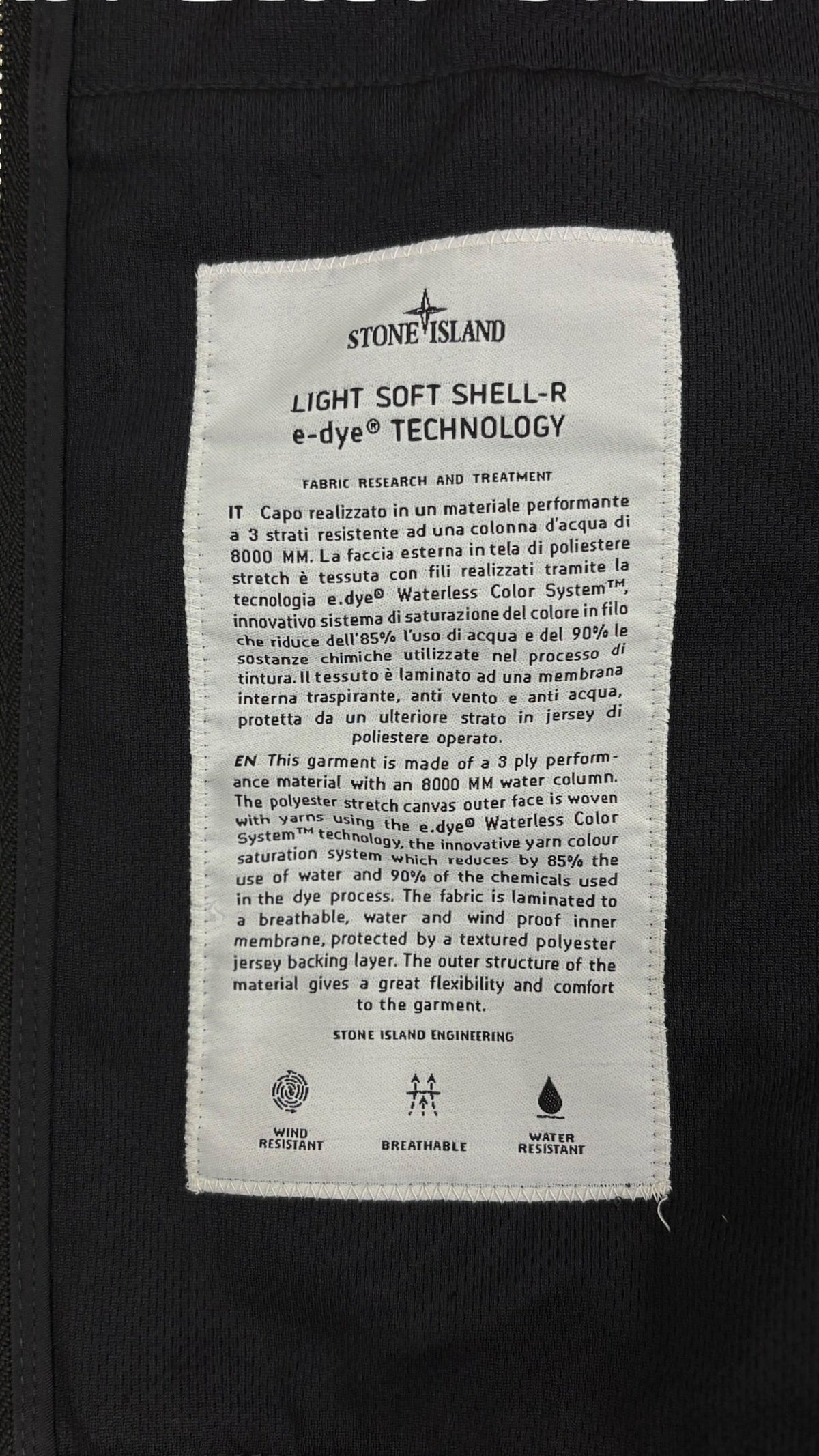 Veste Stone Island marine taille M - Logo et étiquette