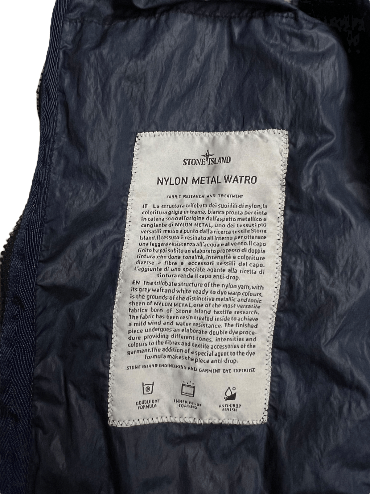 VESTE STONE ISLAND NYLON METAL WATRO - NB08 SHOP