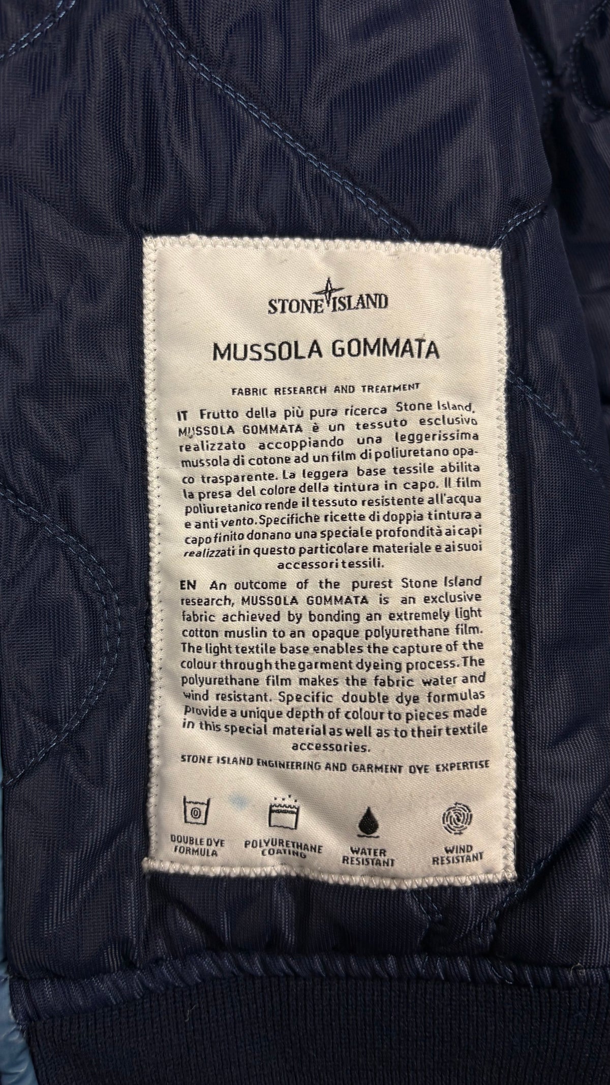 Veste Stone Island Mussola Gommata bleu taille S - vue 4/5
