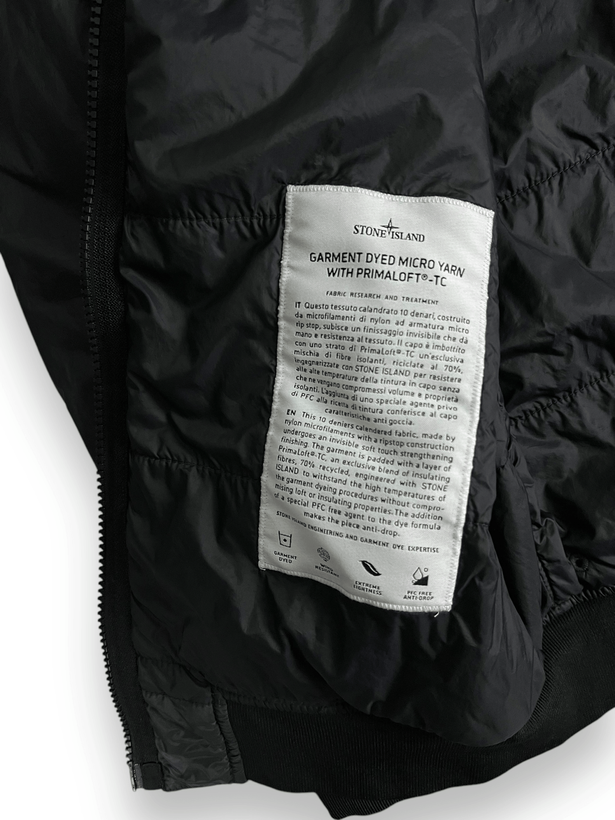 VESTE STONE ISLAND GARMENT DYED MICRO YARN WITH PRIMALOFT - NB08 SHOP