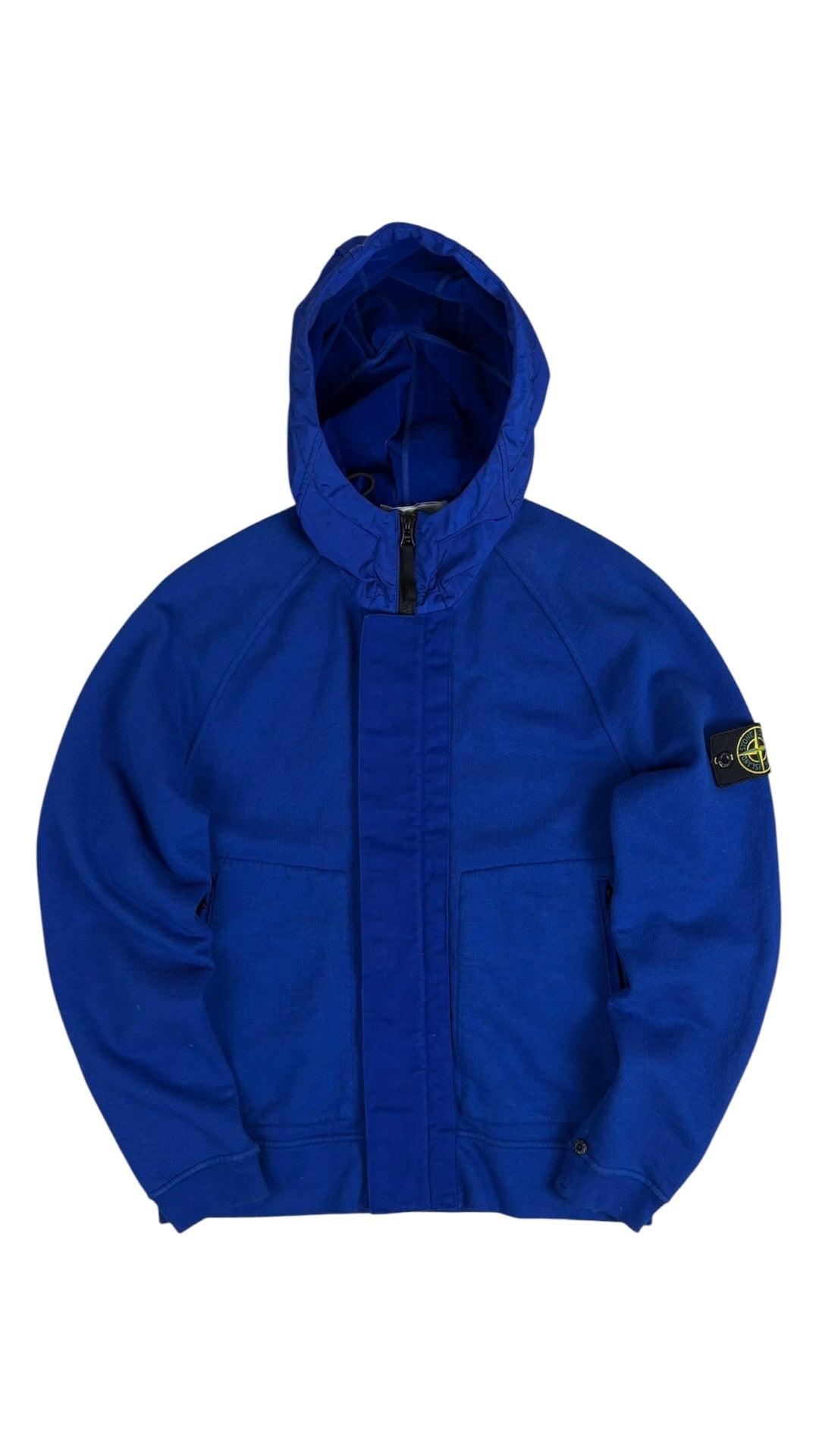 Giacca Stone Island Poly Cover 4 in 1 blu / grigia / crema taglia S - Vista laterale