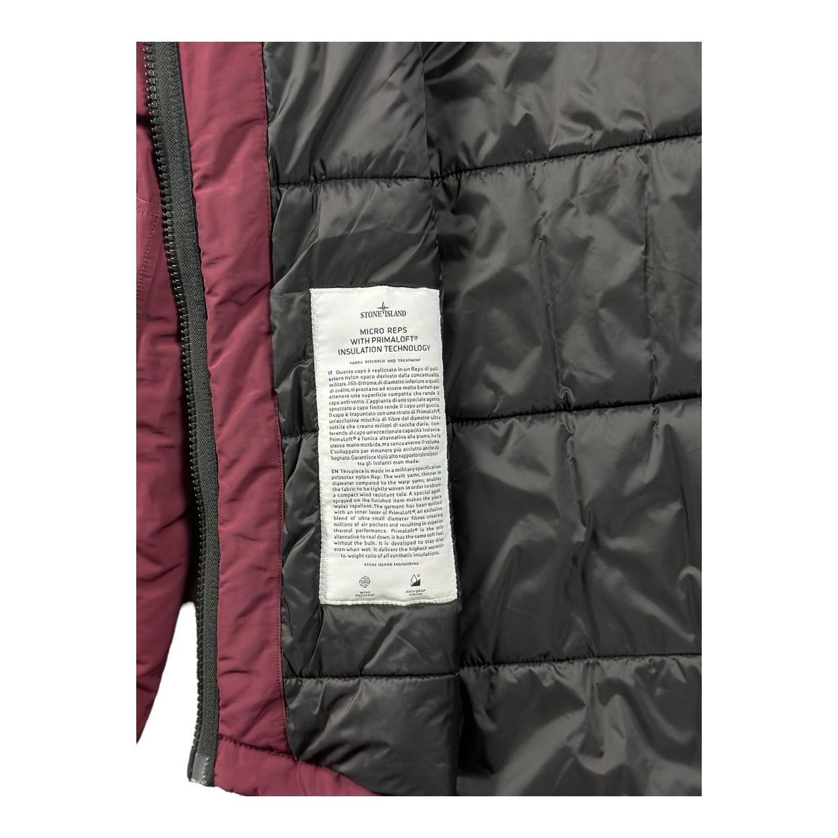 VESTE À CAPUCHE STONE ISLAND MICRO REPS WITH PRIMALOFT INSULATION TECHNOLOGY - NB08