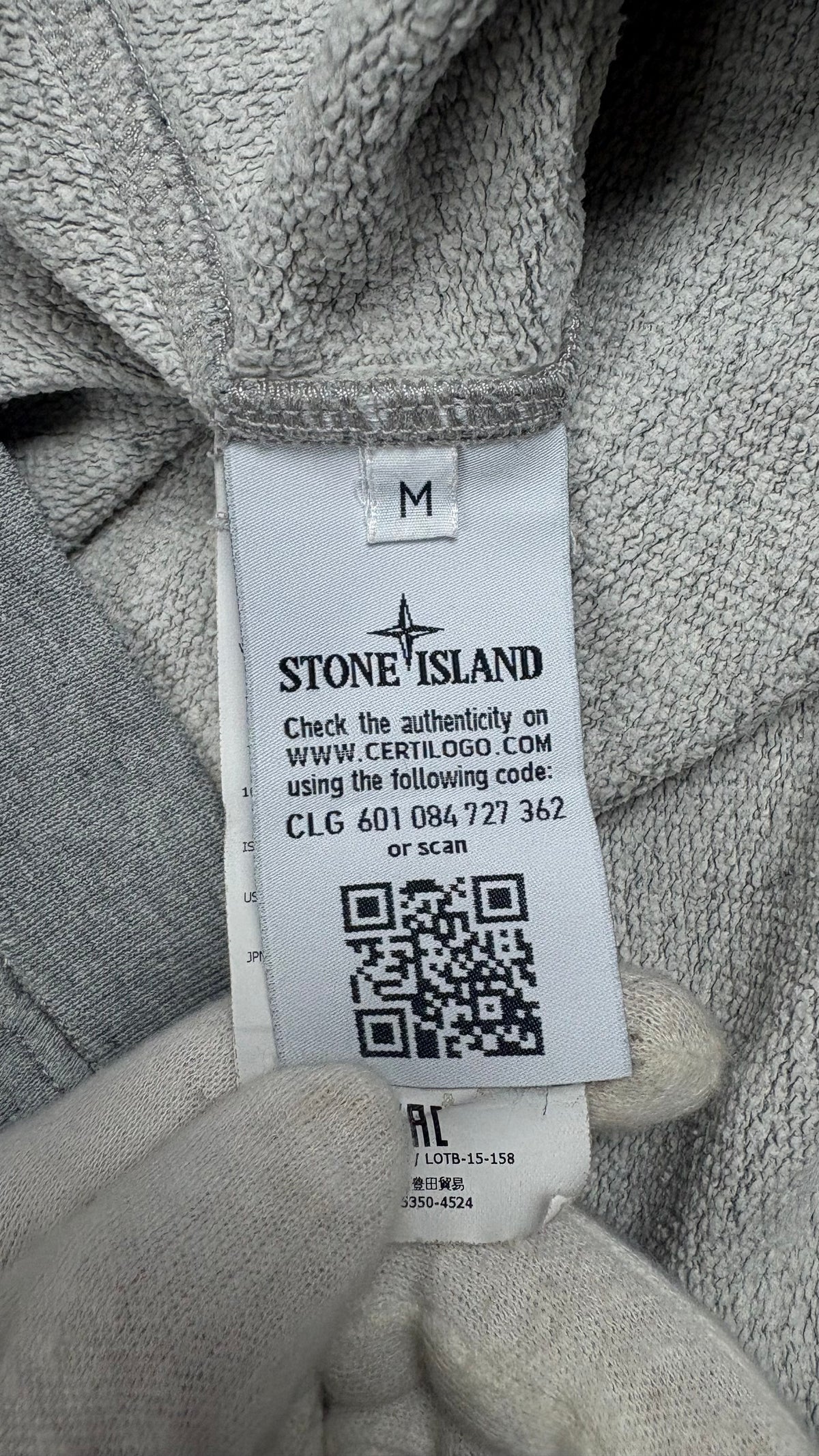 Sweat-shirt Crewneck Stone Island Poche Zippée Gris Taille M – photo complémentaire 3 – NB08 Shop