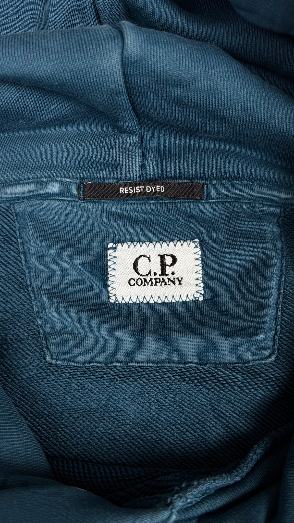 Sweat-shirt Hoodie C.P Company Resist Dyed Logo Brodé Bleu Pétrole Taille S – photo complémentaire 2 – NB08 Shop