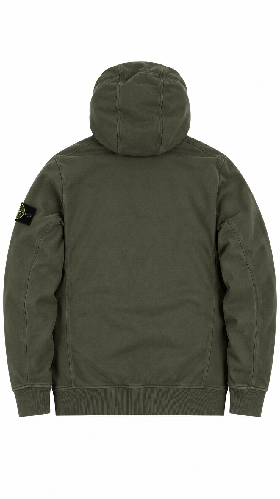 Sweat-shirt à capuche Stone Island kaki, taille L, vue de dos – NB08 Shop