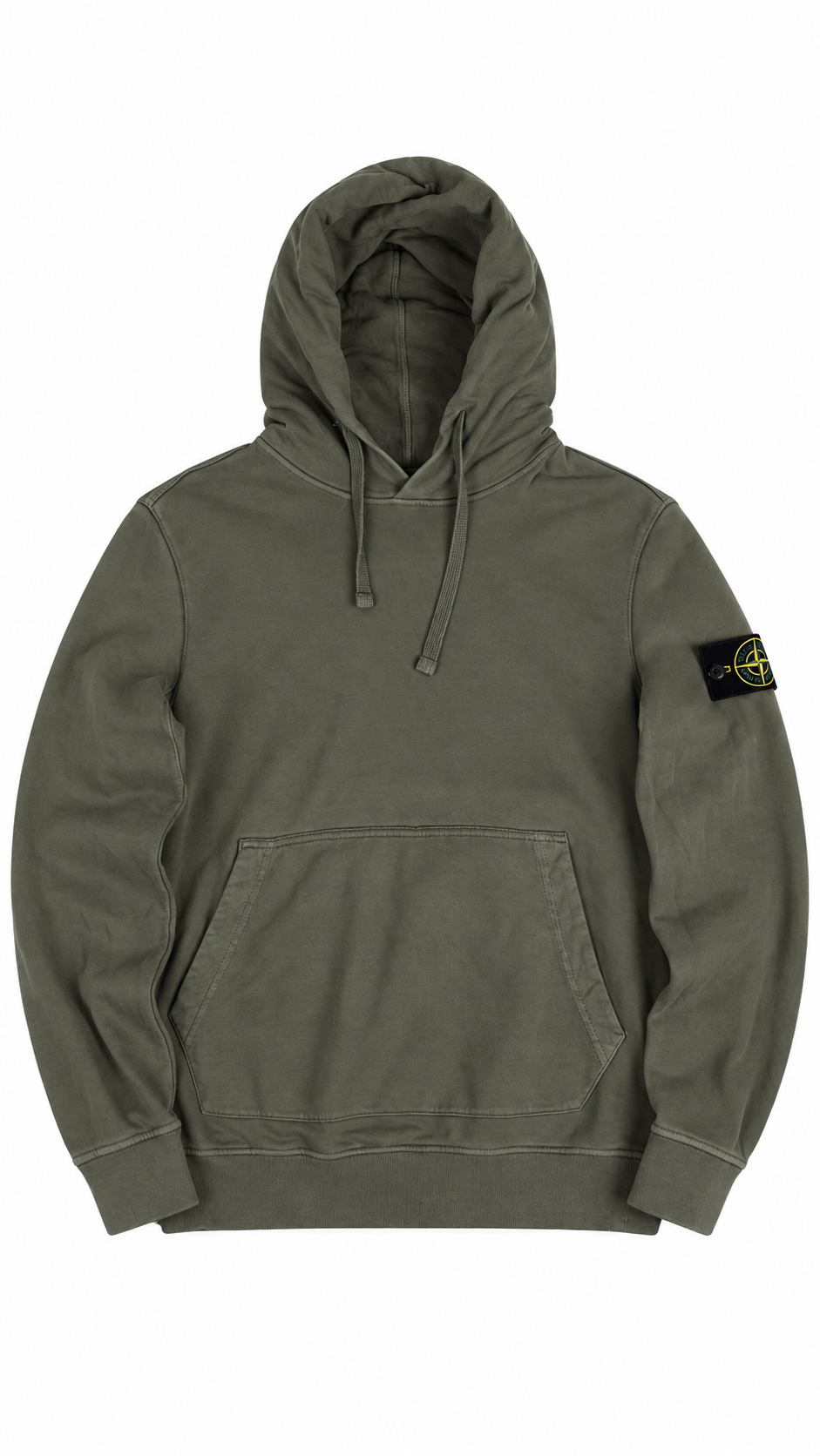 Sweat-shirt à capuche Stone Island kaki, taille L, vue de face – NB08 Shop