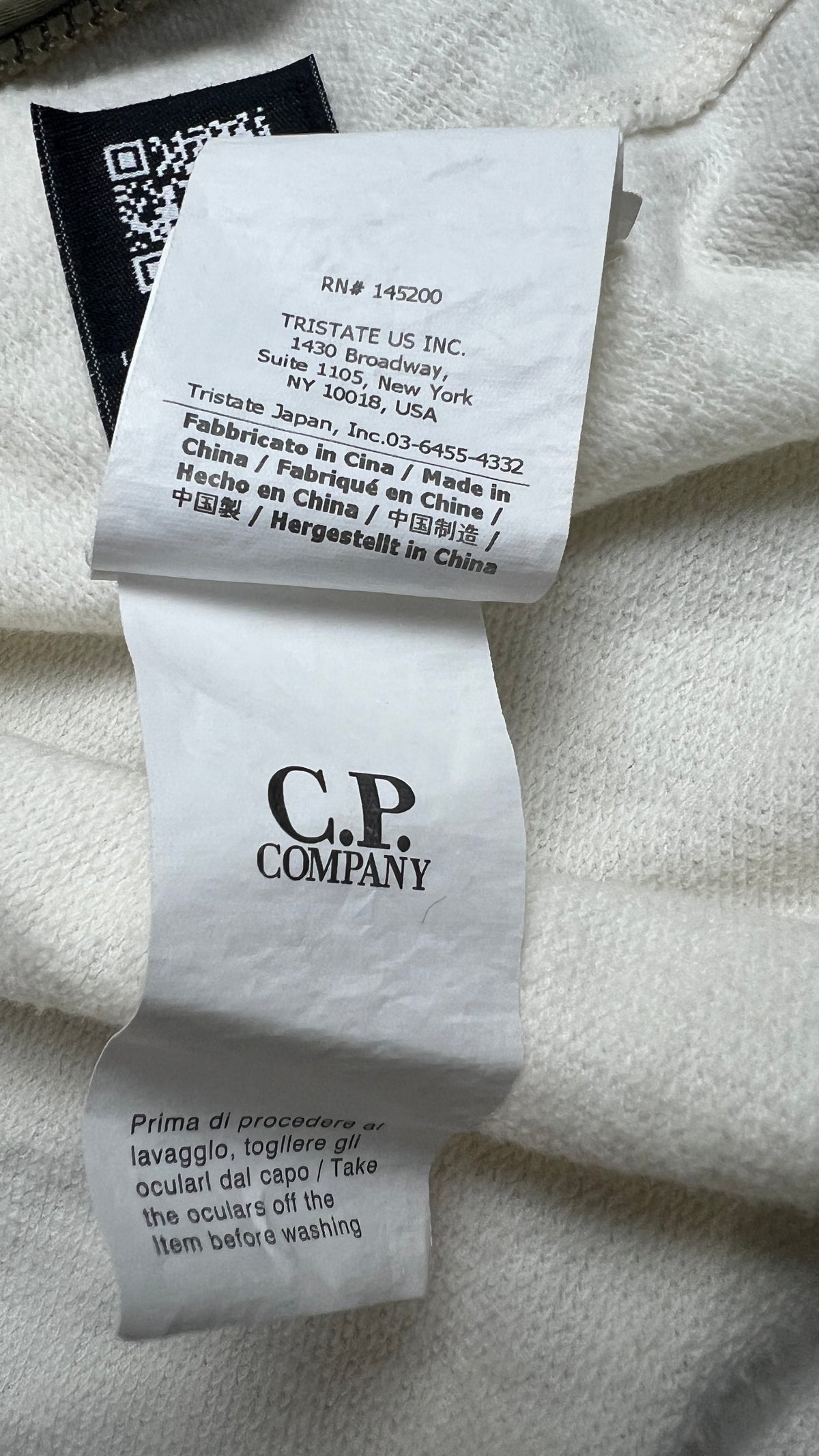 Sweat-shirt Hoodie Zippé C.P Company Lens Zip Asymétrique crème, taille S – photo complémentaire 5 – NB08 Shop