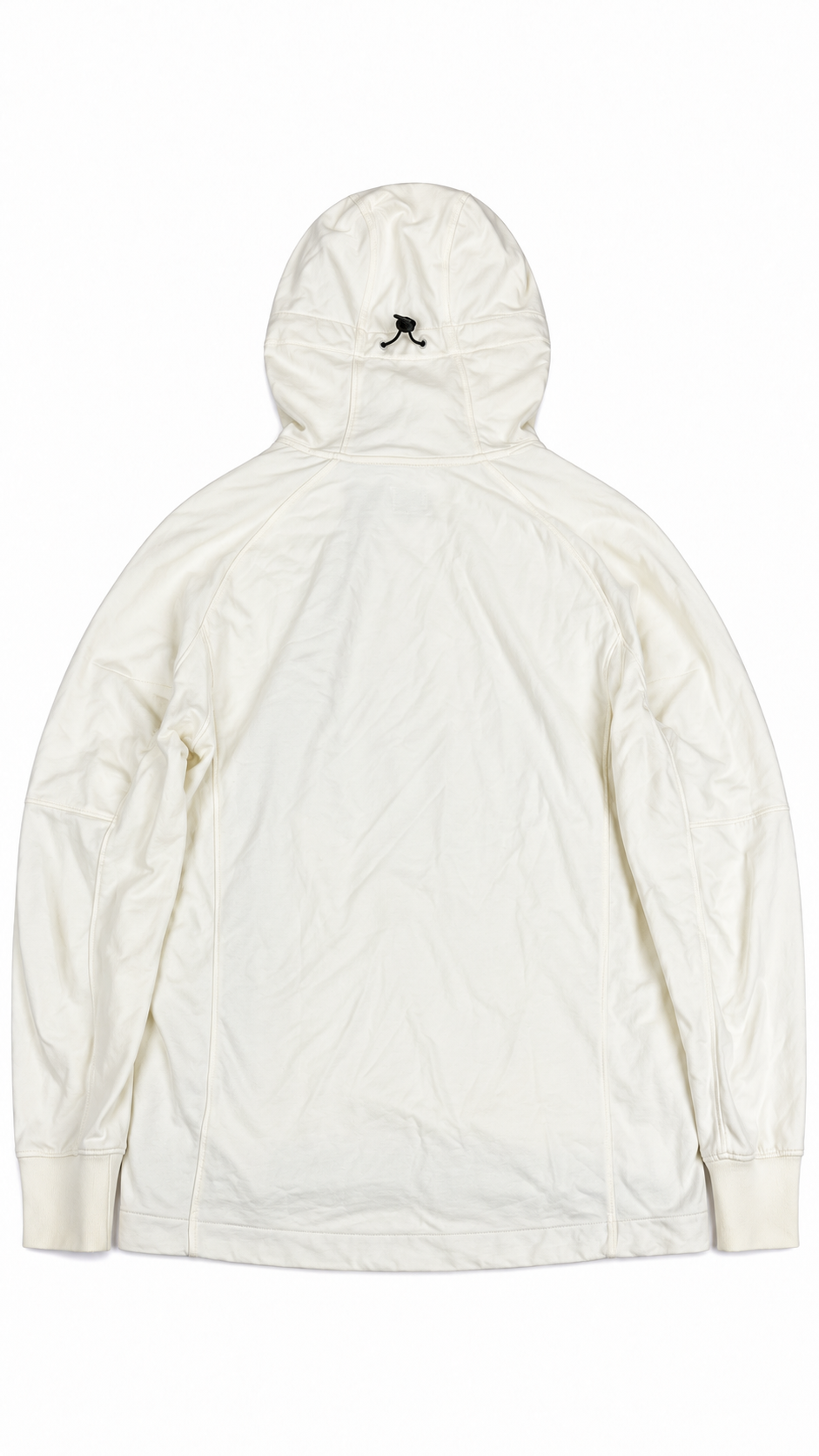 Sweat-shirt Hoodie Zippé C.P Company Lens Zip Asymétrique crème, taille S – vue de dos – NB08 Shop
