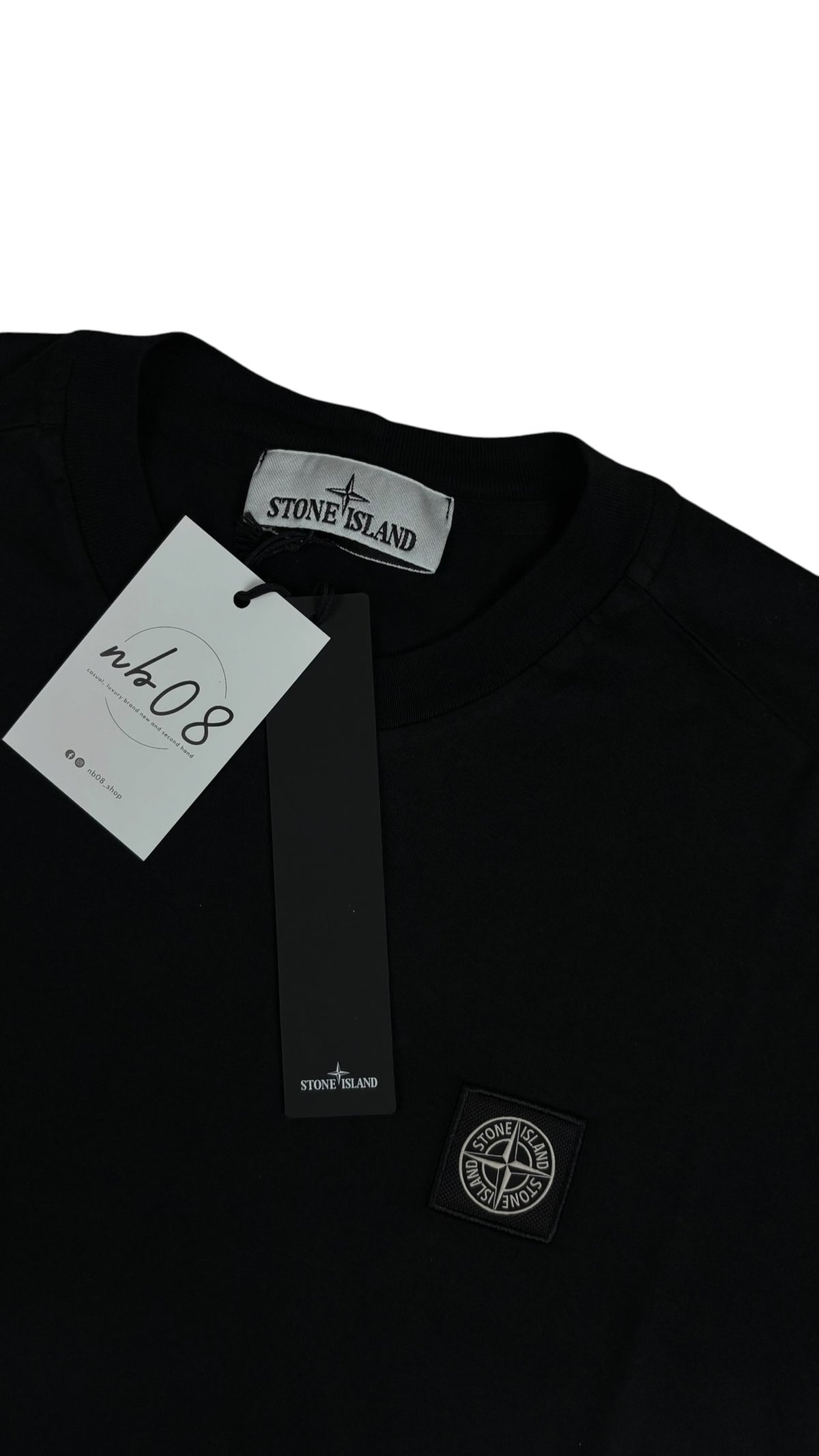 T-shirt Stone Island Compass noir collection 2026 neuf avec étiquettes - vue dos | Authentique NB08