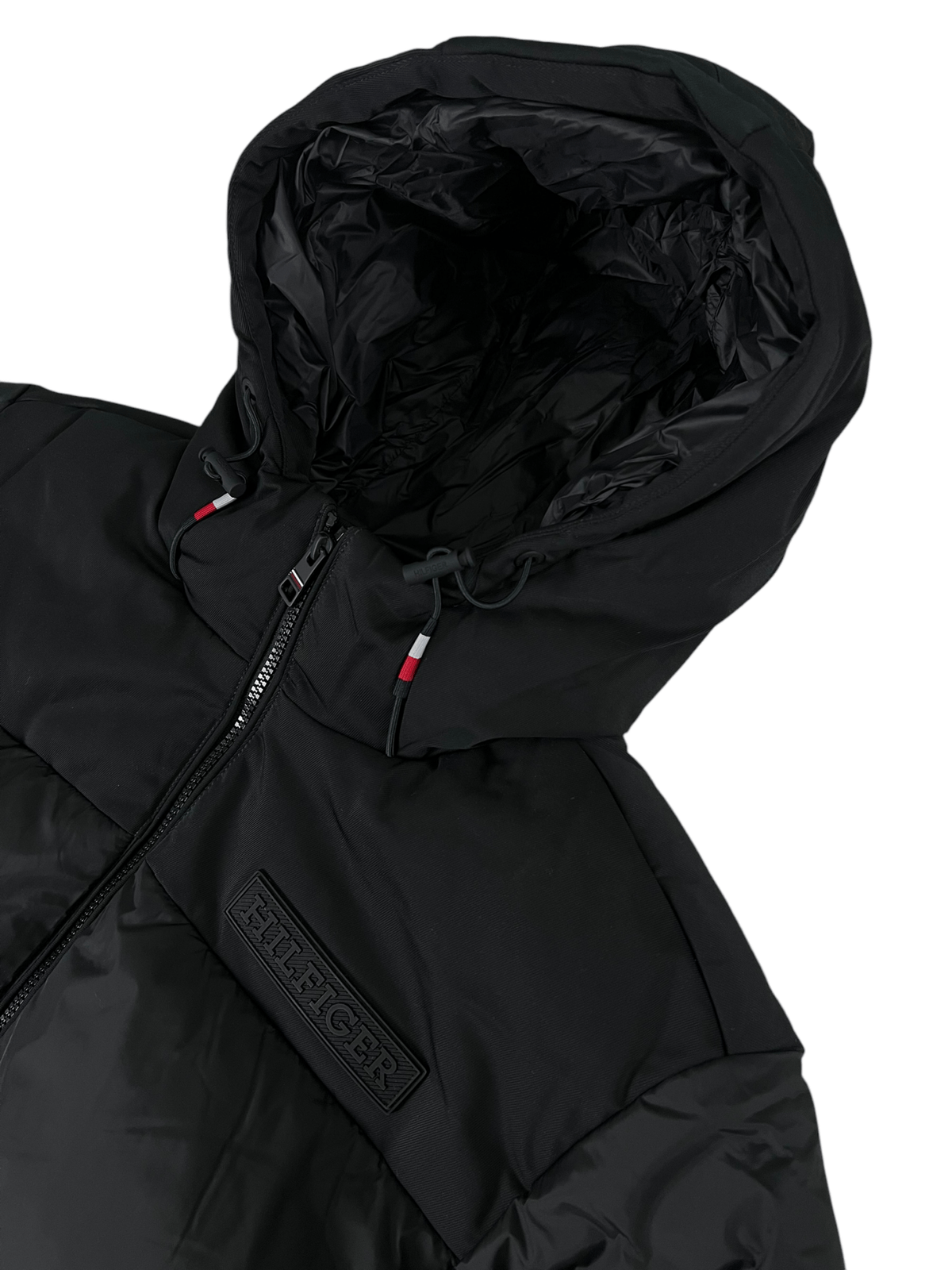 Tommy Hilfiger down jacket, black, side view — view 6