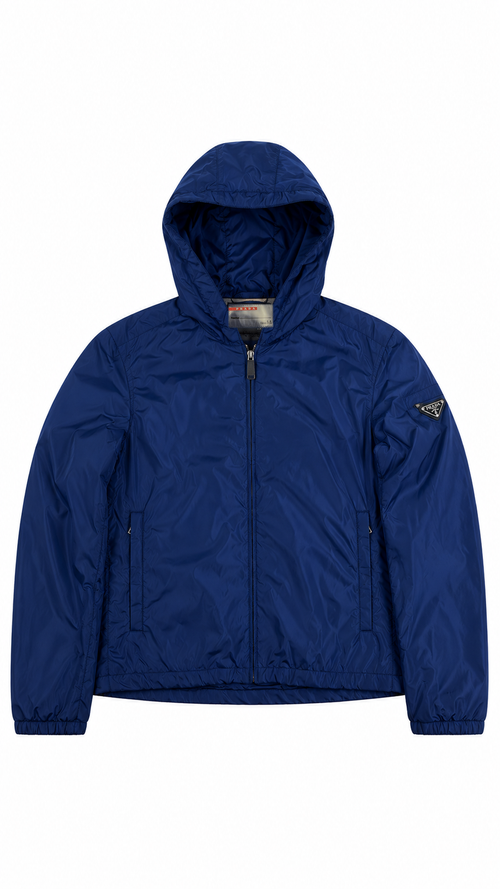 Veste à Capuche Prada Nylon - Bleu - Taille 48