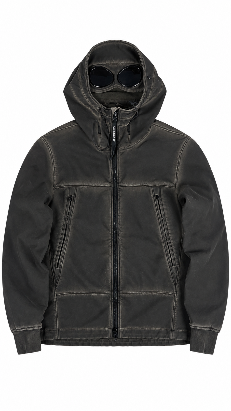 Veste C.P Company Goggle Jacket Shell Re-Colour Vintage kaki, taille 48 – vue de face – NB08 Shop