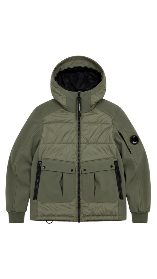 Veste Hybride à Capuche C.P Company Junior Shell-R Vintage - Kaki - Taille 12 ans