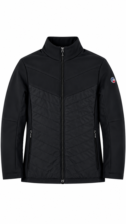 Veste Hybride Fusalp Matelassée à Chevrons - Noir - Taille S